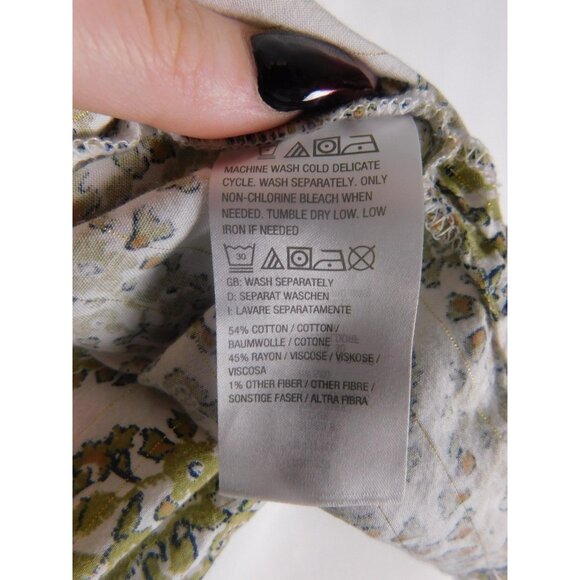 Belle by Kim Gravel Large Green Boho V Neck Tunic Print - Picture 12 of 12